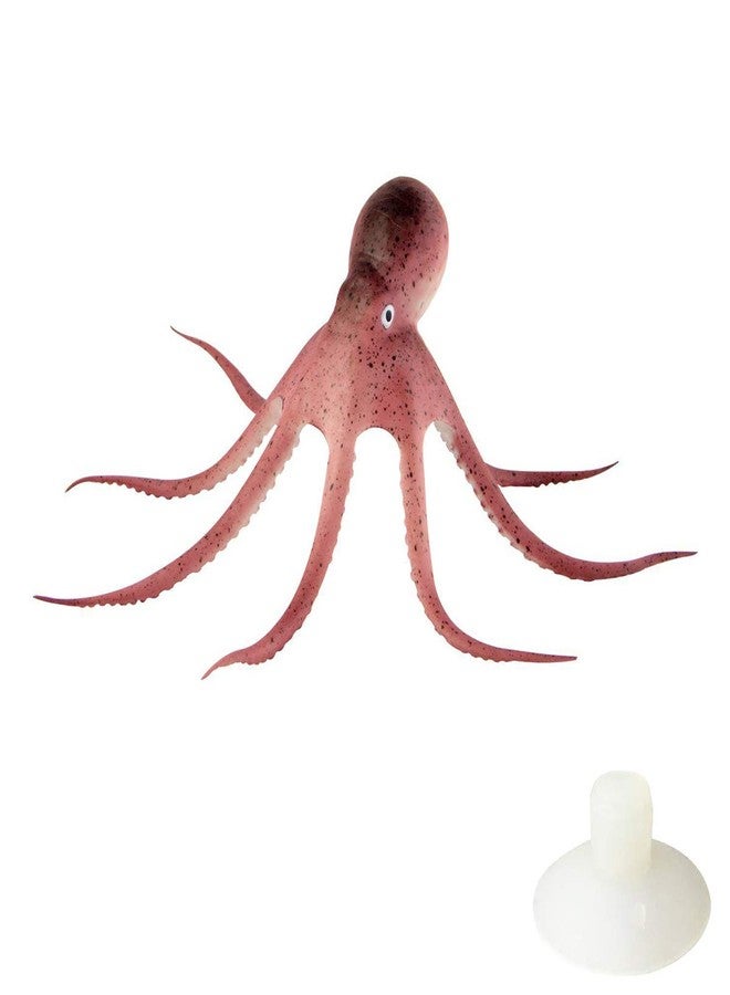 COMOK Lifelike Silicone Artificial Moving Floating Octopus Ornament with Suction Cup for Aquarium Fish Tank Decoration - Image 1